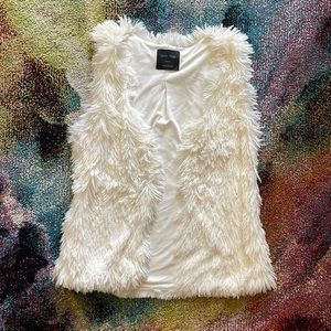 Fluffy White Vest